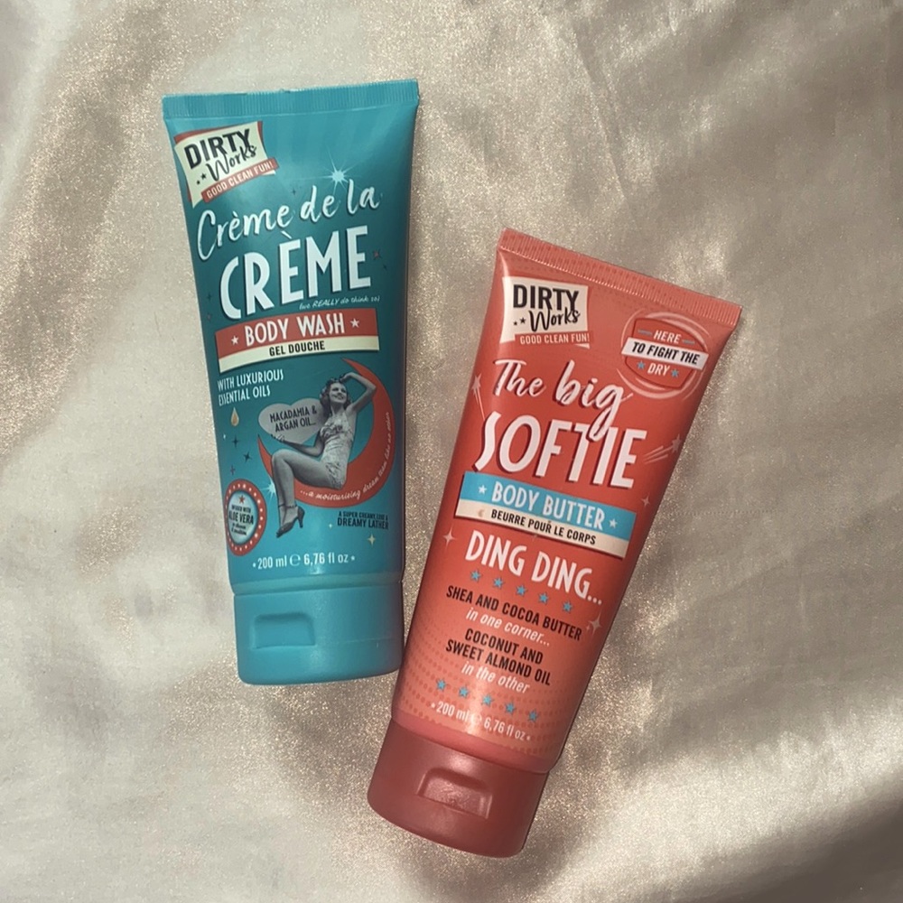 Brand new, dirty works body wash and body butter set